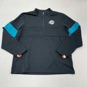 Nike Miami Dolphins Sideline 1/4 Zip Sweater Gray Sweatshirt Mens Large Train